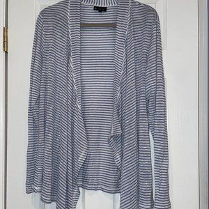 Blue and White Striped Cardigan